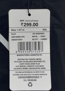 Shein Black "Martini Girl" Crop Top