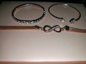 Set of 3 Rose Gold Bracelets