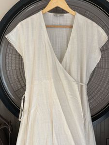 Elegant Linen Wrap Dress