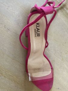 Hot Pink Lace-Up Sandals