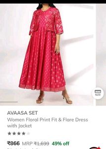 NEWAVAASAPink Ethnic Gown with Jacket