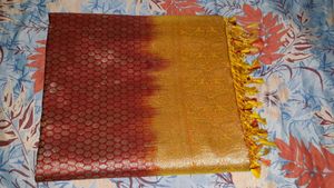 Elegant Red and Yellow Silk Saree