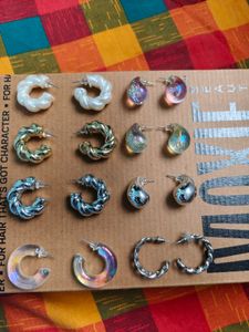 Chunky Hoop Earrings Set