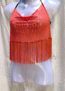 I. Stunning Lace Crop Top with Tassels