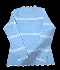 Blue With White Strips Crop Fitted Top| Casual