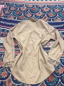 Designer Button-Up Shirt with Logo Detail