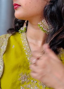 ✨ Elegant Lime Green Kurta Set with Dupatta