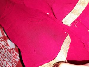 Elegant Red Kurta Set with Green Embroidery