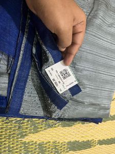 new saree grey with dark blue