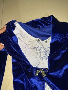 Elegant Blue Velvet Kurta Set