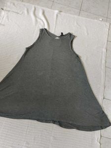 Gray Sleeveless Swing Dress