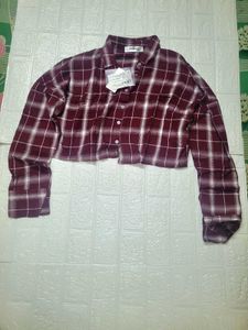 Maroon Plaid Button-Up Shirt