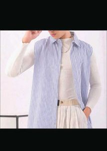 Korean Kai-qi Striped quban collar shirt🦾👅