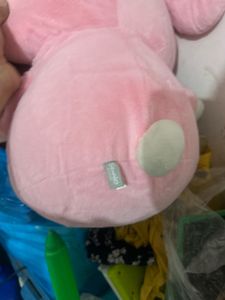 Sanrio My Melody plush toy wearing a pink hooded