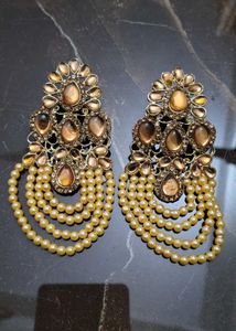 Pearl &amp; Stone Indian Jewelry Set