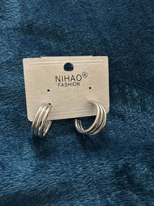 Silver Triple Hoop Earrings