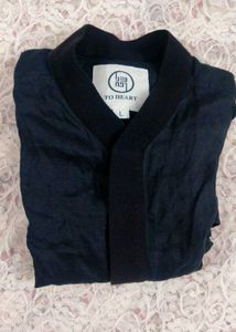 Men's Black Mandarin Collar Shirt