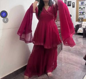 Elegant Magenta Kurta Set with Dupatta