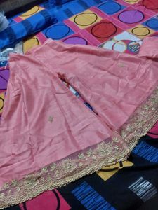 pakistani Beautiful Pink sharara Set with Gold Emb