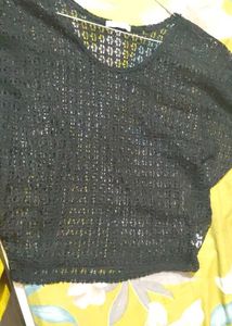 Black Sheer Knit Top