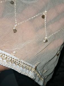 Elegant Cream Sequined Dupatta of 1