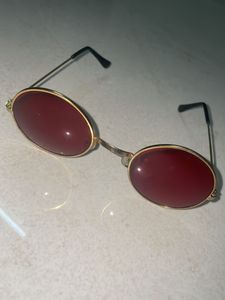 Vintage Oval Red Tint Sunglasses