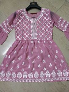 Lavender Chikankari Georgette Tunic ✨