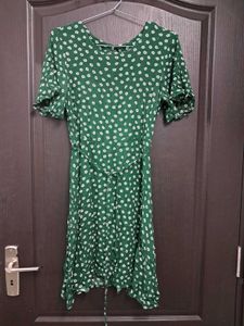 Green Floral Mini Dress
