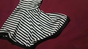 Striped Cold Shoulder Bell Sleeve Top