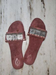 Embellished Suede Flats