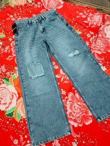 shein blue denim jeans new with tag