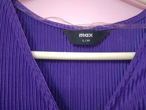Purple Pleated Wrap Dress