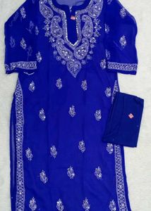 Beautiful Blue Chikankari Kurta