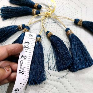 Set of 8 Navy Blue Tassels