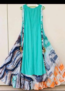 Stunning Teal Embroidered Maxi Gown