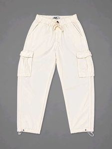 Y2K Stylish Cream Cargo Pants
