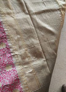 Elegant Pink &amp; Gold Silk Saree