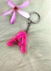 Sparkly "A" Letter Keychain &amp; Pen Set