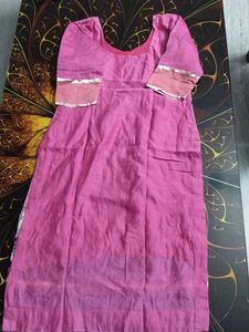 Embroidered Pink Kurti