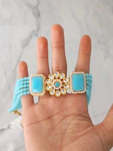 Stunning Blue Beaded Jewellery Set