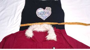 Girls Maroon Kurta with Fur jocket Set