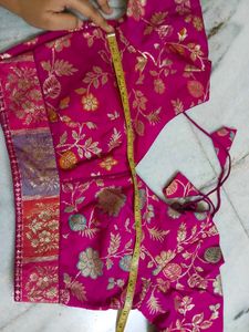 Designer Pink Banarasi Silk Blouse
