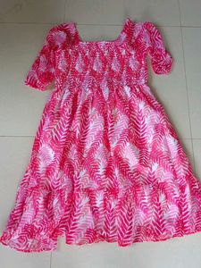 Leaf Print Maxi Dress