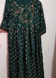 Dark Green Anarkali Kurti For 34 Bust