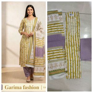 Yellow Striped Floral Kurta Set