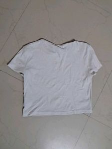 Cream Cropped T-Shirt