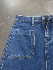 Denim Midi Skirt with Pockets