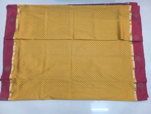 Elegant Yellow gold Saree with Maroon Border