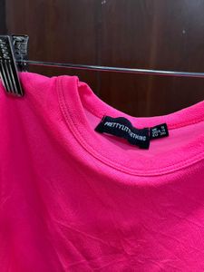 Bright Pink Cropped T-Shirt