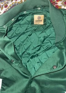 Stylish Green &amp; White Varsity Jacket unisex
